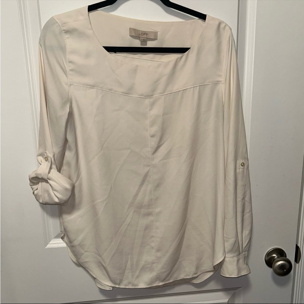 LOFT Women's Elegant Ivory Blouse